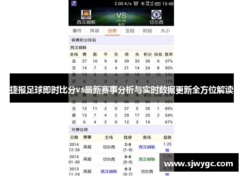 捷报足球即时比分vs最新赛事分析与实时数据更新全方位解读